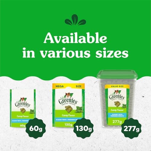 GREENIES Feline Cat Treats Natural Dental Care, Catnip Flavour, 9.75oz. Tub — view 8