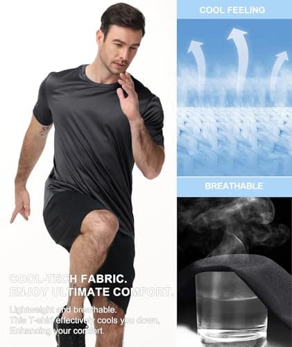 ZITY Classic Tshirt for Men- UPF 50+ Sun Protection 5 Pack Men's Rash Guard Short Sleeve Moisture Wicking Athletic Shirts Z04 L — view 3