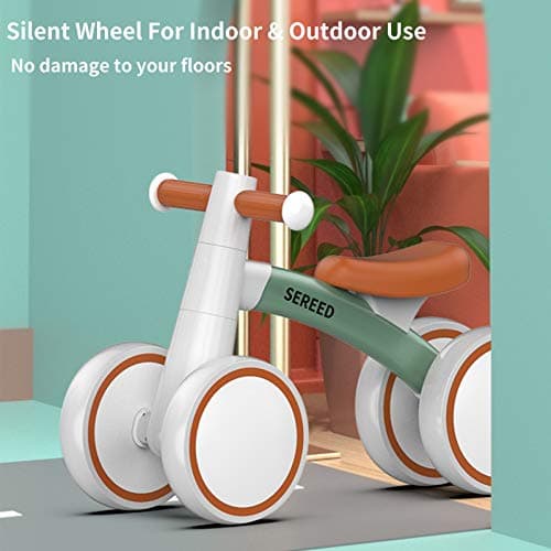 SEREED Baby Balance Bike for 1-2 Year Olds - 4 Wheels, First Bike for Toddlers, Birthday Gift (Green) — view 4