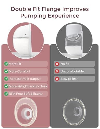 Momcozy M5 Smart App Control Hands Free Breast Pump, Double Wearable Breast Pump of Baby Mouth Double-Sealed Flange with 3 Modes & 9 Levels, Electric Pump Portable - 24mm, 2 Pack, Cozy Red — view 5