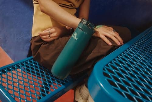 STANLEY Flowstate Spring Bottle | Leakproof Water Bottle with Carry Strap & Flip-Top Locking Lid | Insulated Stainless Steel | Fits Most Cup Holders | BPA-Free | 20 oz | Rose Quartz — view 6