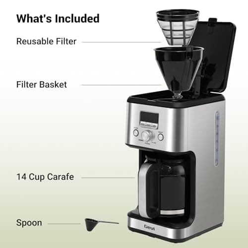 Gevi 14-Cup Drip Coffee Maker, Strong Brew, Glass Carafe, 2H Warm Silver — view 8