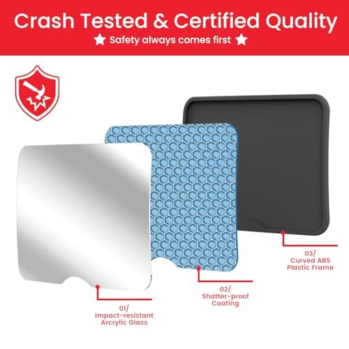 Plantureco Baby Car Mirror, Safety Car Seat Mirror for Rear Facing Infant, Clear Wide View, Easily Observe the Baby Move, Secure, Shatterproof, Easy Install, Perfect (Black) — view 4