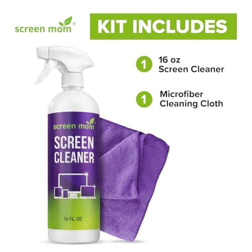 Screen Mom Screen Cleaner Spray and Microfiber Cloth 16oz Screen Cleaner Spray and Wipe for TV, Laptop, Computer, Phone, iPad, Car Screen Cleaning Kit Electronic Cleaner Spray — view 6