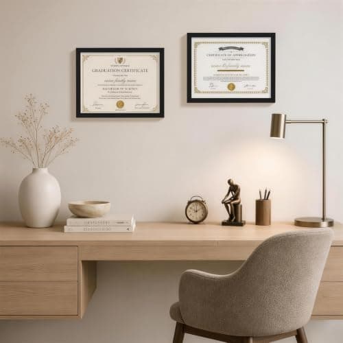 Vittanly 8.5x11 Picture Frames Set of 5, Wall or Tabletop Display, Black — view 4