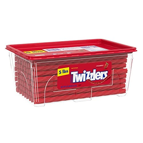 TWIZZLERS Twists Strawberry Flavored Licorice Style, Chewy Holiday Candy Tub, 5 lb — view 2