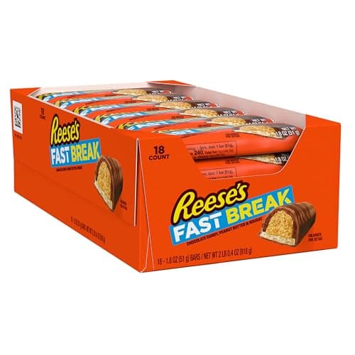 REESE'S FAST BREAK Peanut Butter Nougat Candy Bars, 1.8 oz (Pack of 18) — view 3