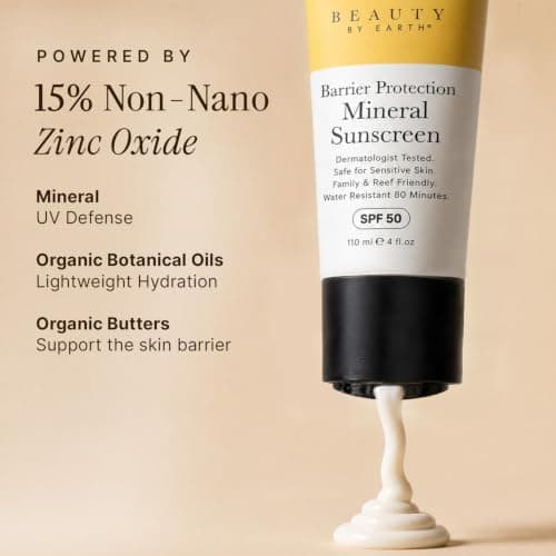 Mineral Sunscreen for Body SPF 50 – Reef Friendly Broad Spectrum Zinc Oxide, Made in USA with Organic & Natural Ingredients, Water Resistant 80 Min, Non Toxic Baby Sunblock for Kids, No White Cast — view 6