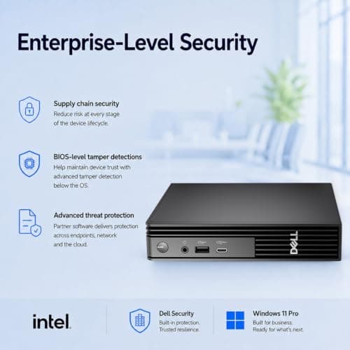 Dell Pro Micro (Next Gen OptiPlex 7020 7000 MFF), Intel 14-Core i5-14500T (> Ultra 5 135U), 16GB DDR5, 512GB SSD, QCM1250 Mini Tiny Business Desktop, Wi-Fi 6E, Ethernet, DisplayPort, HDMI, Win 11 Pro — view 4