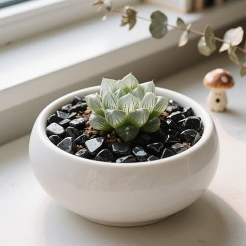 435g Decorative Stones Natural Black Obsidian Aquarium Gravel Decor Polished Pebbles Crushed Quartz Irregular Shaped Bulk Vase Filler Succulent Rocks — view 5