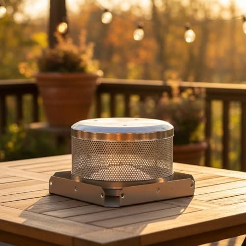Stainless Steel 4-Sided Pyramid Patio Heater Emitter Screen and Base Replacement for Glass Tube Propane Heaters, 7in Diameter x 5.2in Height, Compatible with Most Brands(7cm) — view 4