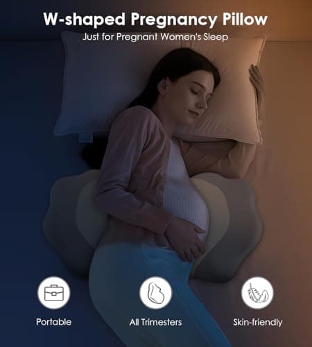 Memory Foam Pregnancy Pillows for Sleeping, Side Sleeper Maternity Pillow Support for Back Belly HIPS, Adjustable Wedge Pillow for Pregnant Women, Side Sleeping Pregnant Pillows with Pillowcase — view 3