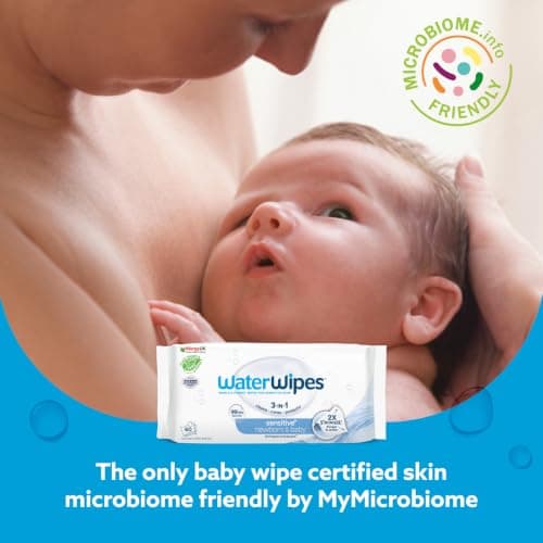 WaterWipes Sensitive+ Newborn & Baby Wipes, 3-In-1 Cleans, Cares, Protects, 99.9% Water, Unscented & Hypoallergenic, 240 Count (4 Packs) — view 2