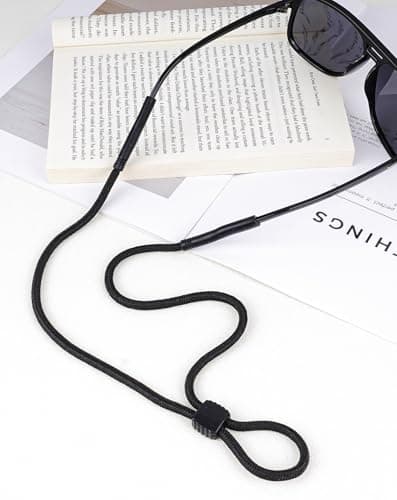 BILIONE Braided Glasses Strap, Eyeglasses & Sunglasses Lanyard Cord for Men Women, Black Eye Glasses Holders Around Neck for Sports, Adjustable Eyewear Retainer Safety String Rope, Pack of 3 — view 3