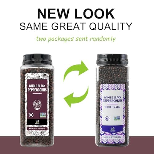 Soeos Black Peppercorns, 18oz (Pack of 1), Non-GMO, Kosher, Packed to Keep Peppers Fresh, Peppercorn for Grinder Refill, Whole Peppercorns — view 2