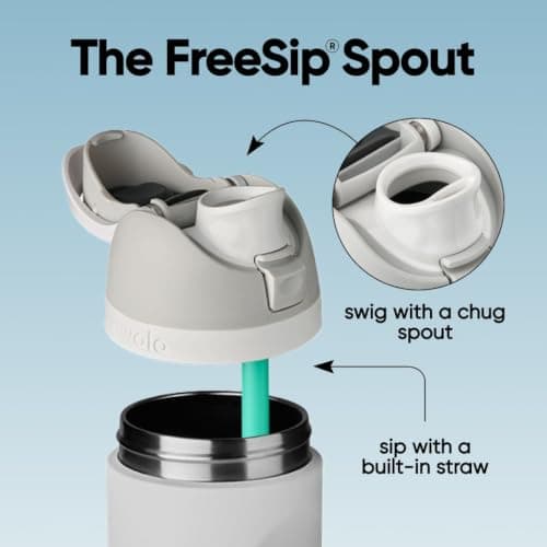 Owala FreeSip Insulated Stainless Steel Water Bottle with Straw, BPA-Free Sports Water Bottle, Great for Travel, 24 Oz, Denim — view 2
