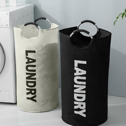 90L Large Laundry Basket，Collapsible Laundry Bags,Waterproof Foldable Washing Bin,Laundry Bag with Handles Clothes Hamper (Red,90L)