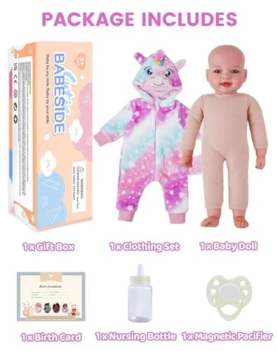 BABESIDE Baby Dolls, 17inch Large Realistic Cute Soft Body Baby Doll Real Life Baby Dolls with Accessories for 3+ Year Old Girls Gifts, Pretend Play, Collection — view 5