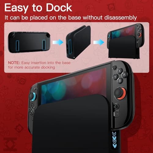 JETech Black Clear Dockable Case for Nintendo Switch 2 (2025) 7.9 Inch, Soft TPU Grip Cover for Joy-Con Detachable, Slim Carrying Protective PC Back Shell, Anti-Scratch — view 3