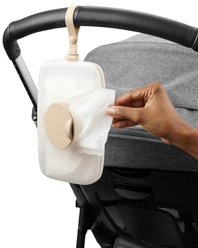 Skip Hop Baby Wipes Dispenser Case, Holds Up to 40 Wipes, Grab & Go Travel Wipe Holder with Snug Seal, Oat — view 4