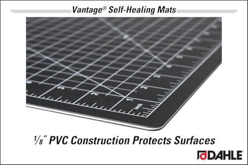 Dahle 10673 Vantage Self-Healing Cutting Mat, 24" x 36", Black, 5 layer PVC Construction, 1/2" Grid Lines, Self Healing for Maximum Durability, Perfect for Cropping Photos, Cutting, Sewing, and Crafts — view 2