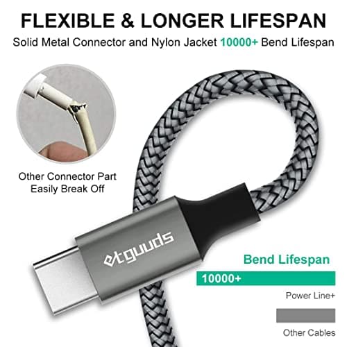 etguuds Long USB C Cable 10ft, 1-Pack, Braided USB A to USB C Charger Cable, Type C Charger Cord Fast Charging for iPhone 16 15 Series, Samsung Galaxy S25 S24 S23, Pixel, Switch and More — view 5