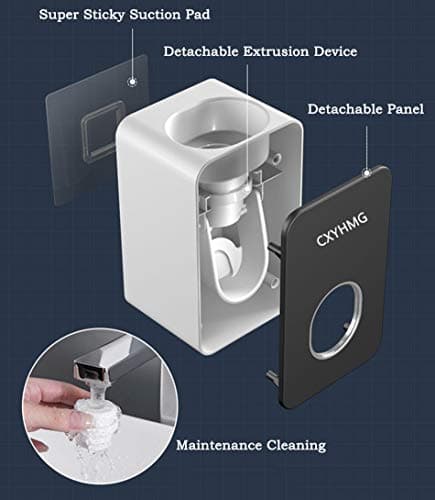 Automatic Toothpaste Dispenser for Kids, Toothpaste Squeezer， Black Grey — view 3