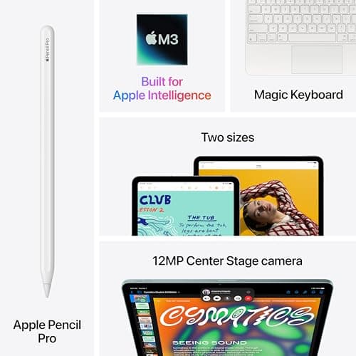 Apple iPad Air 13-inch with M3 chip: Apple Intelligence, 128 GB, 12MP Front/Back Camera, Wi-Fi 6E + 5G Cellular, Touch ID, All-Day Battery Life — Purple — view 2