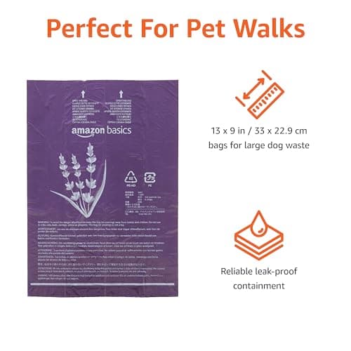 Amazon Basics Premium Lavender Scented Standard Dog Waste Bags, 300 Count (15 Pack of 20) — view 2