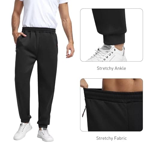 KGKE Men's Sweatpants Athletic Pants with Pockets,Jogger for Men Black/Black/Grey/Dark Grey/Navy L — view 4