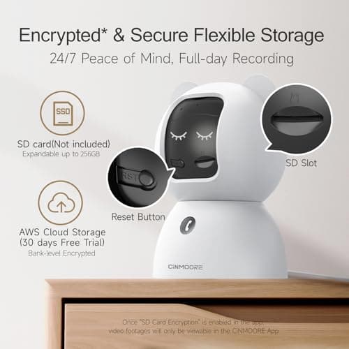 CINMOORE 2.5K Indoor Camera 4pack, Free AI Person/Pet/Cry Detection, 4MP Baby/Dog/Cat/Pet Camera with Phone App, Pan Tilt WiFi Cameras for Home Security, Night Vision, Full Duplex Audio — view 4