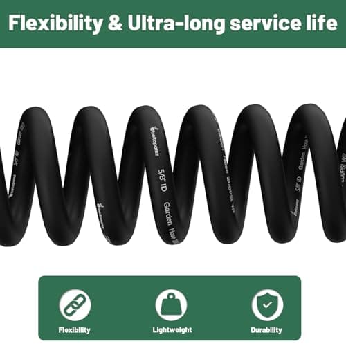 Beitopamz Short Garden Hose 1 ft x 5/8" Female to Female, Heavy Duty Small Water Hose Extender Connector, Leak-Free Connections Hybrid Rubber Leader Hose with 3/4" Double GHT Fittings, Black — view 3