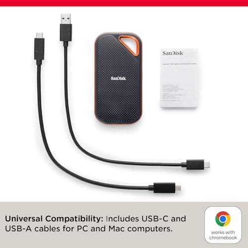 SANDISK 2TB Extreme PRO Portable SSD - Up to 2000MB/s - USB-C, USB 3.2 Gen 2x2, IP65 Water and Dust Resistance, Updated Firmware - External Solid State Drive - SDSSDE81-2T00-G25 — view 3