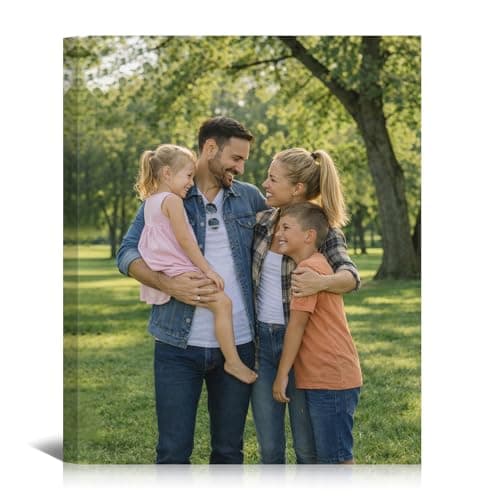 Ship Next Day - Custom Canvas Prints with Your Photos 8x10 Framed Personalized Pictures Wall Art, Customized Gifts for Family Pets Baby Mom Dad Couples Wedding Home Office Decor