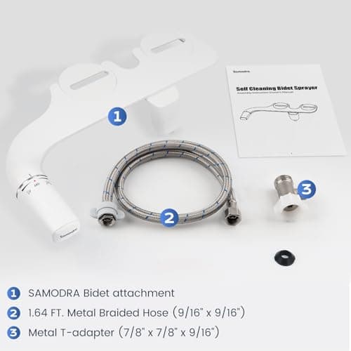 SAMODRA Self Cleaning Bidet for Toilet, Ultra-Slim Single Nozzle Bidet Attachment for Toilet with Adjustable Water Pressure, Fresh Water Non-Electric Bidet, Minimalist Bidet Ease of Use — view 4
