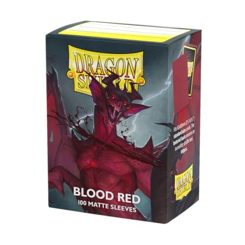 Dragon Shield | Standard Size Card Matte Sleeves | 100 CT - Smooth & Tough Premium TCG Sleeves | Compatible with Pokemon, Flesh & Blood, One Piece & Magic the Gathering | Blood Red - Matte