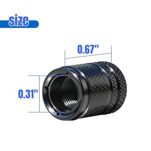 Valve Stem Caps, Double-Layer Design Tire Caps Corrosion Resistant,Tire Valve Caps 4 Pack Covers for Car, Motorbike, Trucks, Bike, Bicycle, Black — view 2