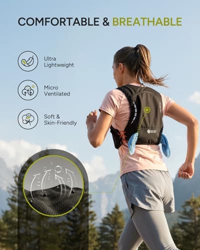 Sahara Sailor Running Vest for Women Men, Dual 500ml Soft Flasks, Adjustable Chest Waist Fit, Multi-Pockets, Lightweight Breathable Reflective Hydration Backpack for Running, Trail, Cycling, Hiking, M — view 5
