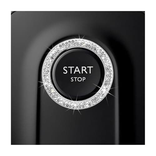 CCHRN Car Bling Engine Start Ring Decals, Crystal Rhinestone Push Start Button Decorative Ring, Universal Sparkling Key Ignition Knob Cover for Women Girls, Car Accessories (White)