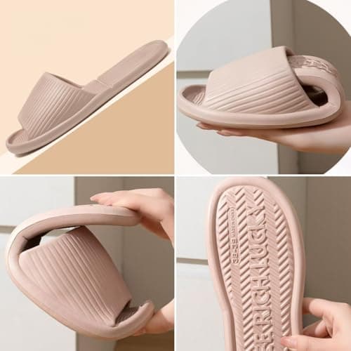 LUNASCULP Shower Shoes Travel Foldable Portable Non Slip Slippers for Hotel Guests Swimming Spa Unisex Men Women Lightweight EVA Bathroom Slides Quick Drying Water Resistant Footwear — view 4