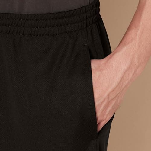 Amazon Essentials Men's Athletic Basketball Gym Shorts, Breathable Moisture Wicking Performance Tech Loose-Fit Training Shorts with Elastic Waist, Pack of 2, Black, Large — view 4