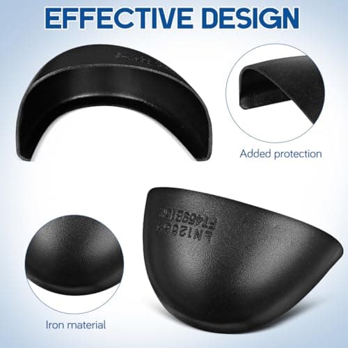 VILLCASE 2 Pairs Anti-Smash Safety Toe Caps for Work Boots Iron Toe Covers Inserts for Men Women Removable Shoe Protectors for Construction and Industrial Use — view 2
