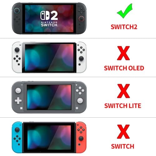 PlayVital for Switch 2 Beyond-Grip Dockable Case, Interchangeable FPS/Omni Ergonomic Grips + Military-Grade Drop Protective Cover + 2 Joystick Caps for Nintendo Switch 2 (Black)​