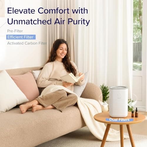 Levoit Air Purifiers for Bedroom Desktop, Purificateur d'air for Smoke Odor Allergies Dust with Aroma Pad, AHAM VERIFIED, Air Freshener Filter Cleaner with Quiet Sleep Mode, LV-H128 — view 2