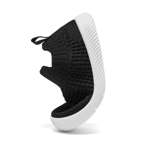 MORENDL Baby Shoes Toddler Walking Sock Shoes Infant Sneakers Boy & Girls Non-Slip Slipper Black 12-15Months — view 2