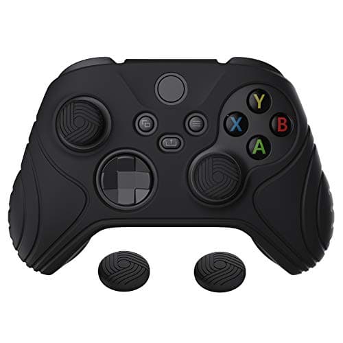eXtremeRate PlayVital Samurai Edition Anti-Slip Silicone Grip Skin for Xbox Series S/X Controller, Ergonomic Protective Case Cover for Xbox Core Wireless Controller w/Thumb Grips - Black