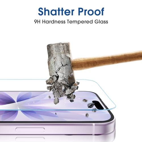 amFilm OneTouch Screen Protector for iPhone 17 6.3'' 2025 + Camera Lens Protector | Auto-Alignment install | Bubble Free | 9H+ Military-Grade Tempered Glass | FHD Clarity | Case Friendly | 2+2 Pack — view 3