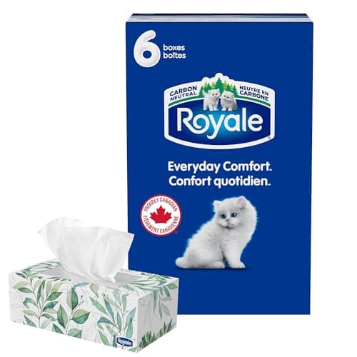 Royale Everyday Comfort 2 Ply Facial Tissue, 6 Tissue Boxes, 126 Tissues per Box