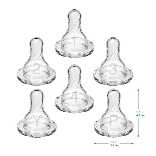 Dr. Brown’s Natural Flow Preemie Flow Narrow Baby Bottle Silicone Nipple, Slowest Flow, 0m+, 100% Silicone Bottle Nipple, 6 Count(Pack of 1) — view 9