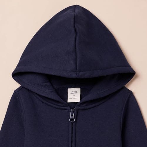 Amazon Essentials Girls' Fleece Full-Zip Hoodie Sweatshirts, Navy, X-Large — view 4